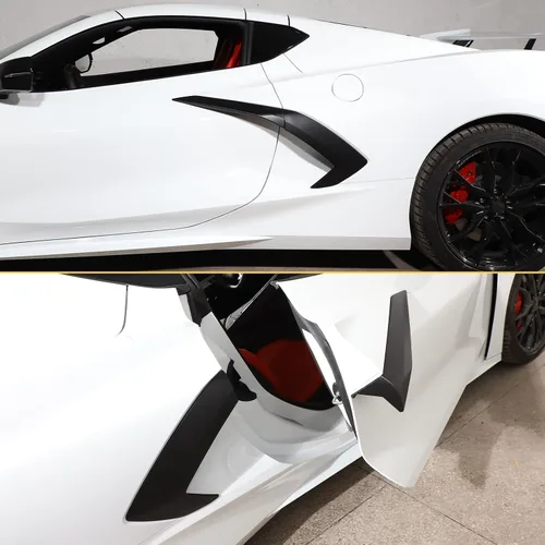 Vista 7 de Cubierta de salida de aire lateral de la carrocería exterior compatible con Chevrolet Corvette C8 2020-2023, accesorios de ventilación