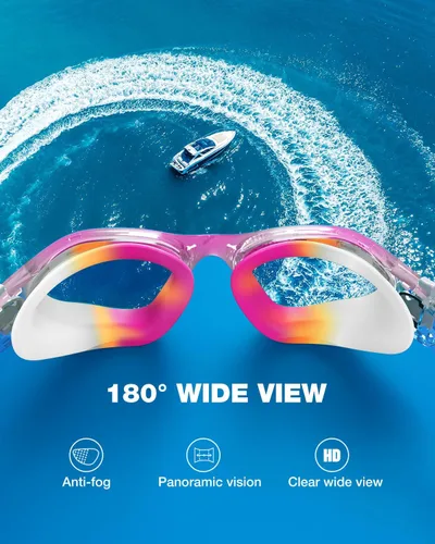 Vista 7 de ZIONOR G1MINI MIX - Gafas de natación para niños, con bloques de color, polarizados, sin fugas, antiniebla, para niños (3-14)