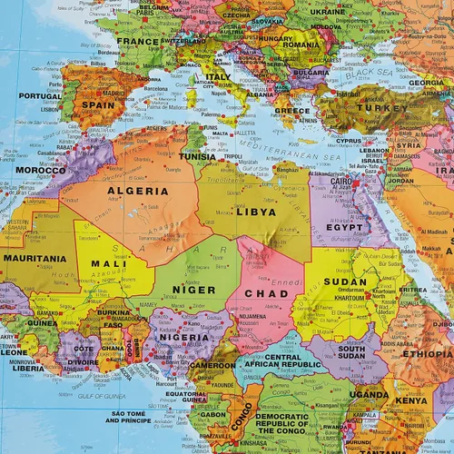 Vista 3 de Maps International Póster de mapa del mundo gigante – Mega-mapa del mundo – Laminación frontal – 48 x 78