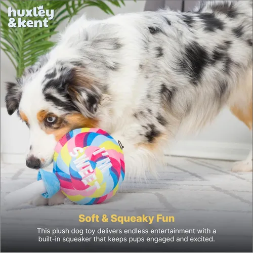 Vista 6 de Huxley & Kent Divertido juguete para perros con chirriador, juguetes chirriantes de felpa para perros pequeños, medianos y grandes, animal