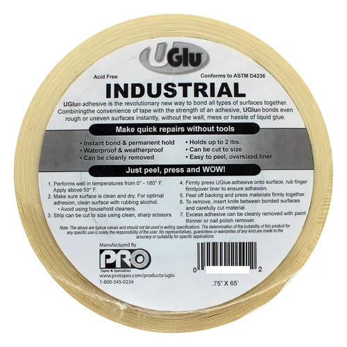 Vista 2 de Pro Cintas 306UGLU3465 UGlu 20 Mil Rollo 3" Núcleo 3/4" Ancho x 65