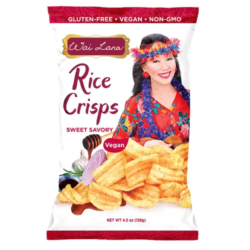Vista 11 de Wai Lana Chips Rice Crisps - Queso Nacho, sin gluten, vegano, sin OMG, 2.65 oz (12 unidades)