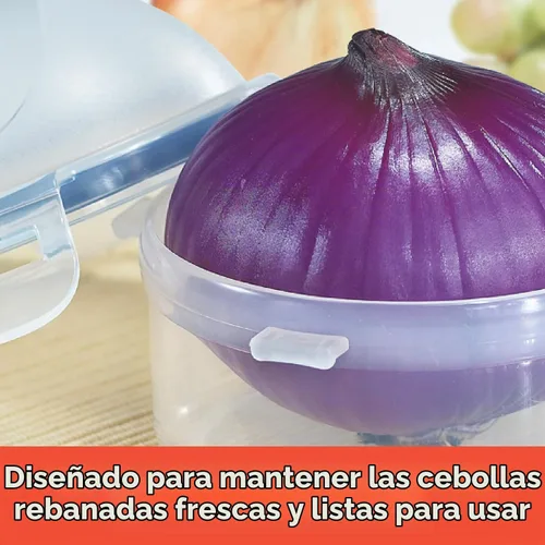 Vista 5 de Lock & Lock - Recipiente hermético redondo para alimentos, caja de cebolla, 10.14 onzas/1.27 tazas