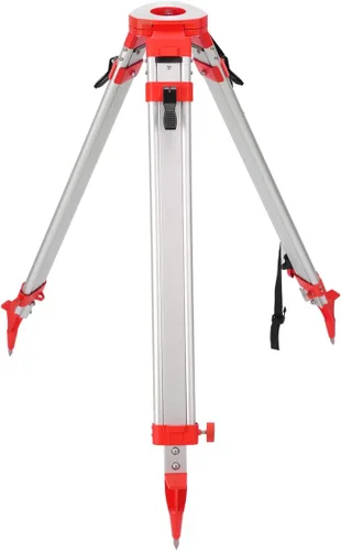Vista 14 de Trípode de topografía, trípode de levantamiento de aluminio con abrazadera rápida de cabeza plana de 11 roscas de 5/8 pulgadas para estación total