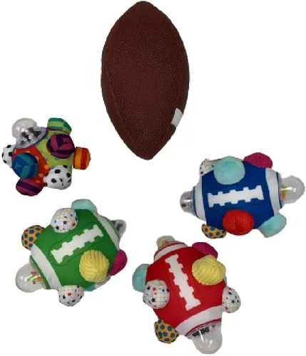 Vista 7 de Pelota de fútbol con baches para desarrollo cognitivo de bebés, niños y niñas, recién nacidos a 36 meses, juguete sensorial de sonajero de fútbol