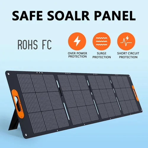 Vista 6 de ALLWEI Panel solar portátil de 200 W para generador solar de estación de energía de 1200 W 2400 W, salidas 3 en 1, cargador solar de 18 V