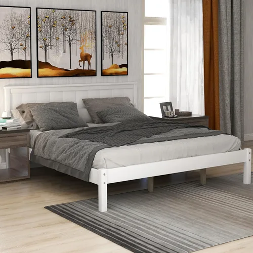 Vista 11 de Base de cama espresso de 300 libras, resistente, de madera dura, con cabecero, no necesita somier (expreso, tamaño individual)