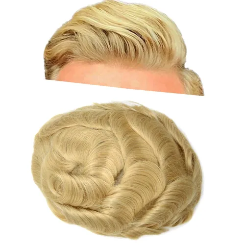 Vista 16 de Tupé para hombre 100% europeo cabello humano tupé para hombres piel ultra fina para hombre piezas de pelo sistema de reemplazo V-Looped Natural