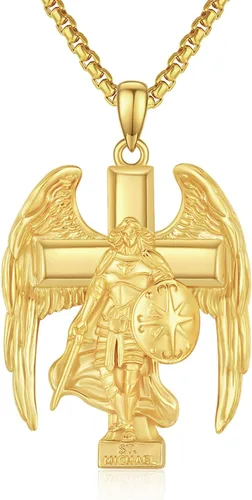 Vista 102 de 925 Sterling Silver Patron Saint Amulet Necklace for Men Women plateado