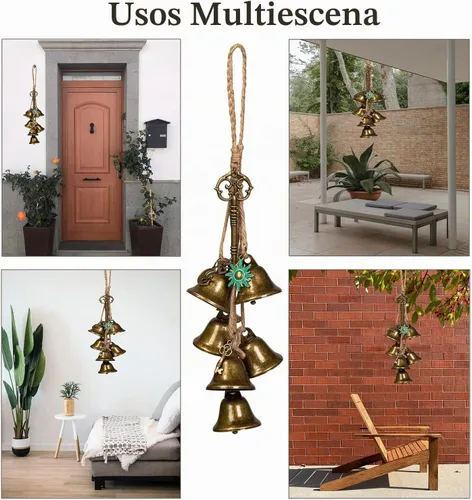 Vista 5 de 2 Piezas Campanas de Bruja para Perilla de Puerta para Protección Campanillas de Viento de Bruja Colgador de Puerta Campanas de Bruja Colgantes