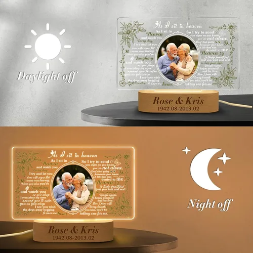 Vista 4 de Regalos conmemorativos personalizados, regalos de luz nocturna conmemorativa en memoria de un ser querido, regalos de condolencias personalizados
