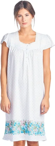 Vista 3 de Casual Nights Camisón de encaje floral con mangas casquillo para mujer