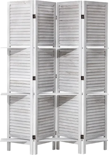 Vista 9 de VEVOR Divisor de habitación de madera, pantalla de privacidad plegable de madera de 4 paneles, 66.9 pulgadas de alto, divisor de partición