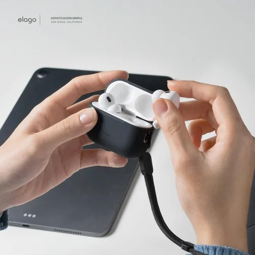 Vista 3 de elago Funda de silicona para AirPods Pro 2 Negro