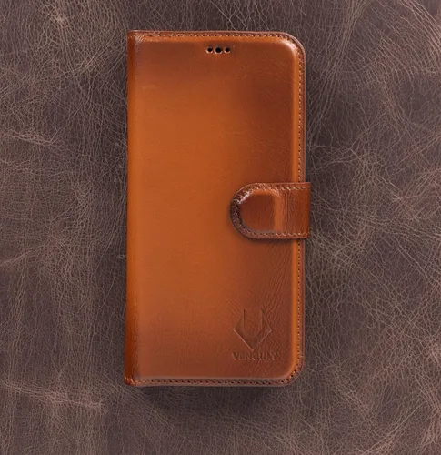 Vista 2 de Funda tipo cartera hecha a mano para iPhone 17 Pro MAX / 17 Pro, 17 Pro, 17 Air, 16 Pro, cartera de 4 tarjetas de cuero genuino, magnética