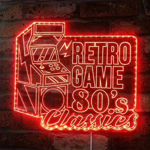 Vista 6 de ADVPRO Arcade Retro Game Classics Video Room RGB Dynamic Glam LED Sign - Forma de corte a borde - Decoración 3D inteligente - Señalización