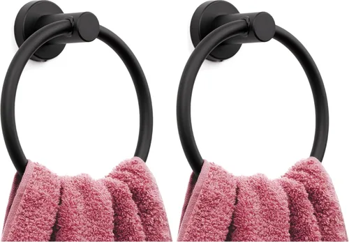 Vista 15 de Marmolux Acc - Toallero con forma de anilla cepillado dorado - Moderno soporte para toallas de mano - Barra de toallas de baño de acero inoxidable
