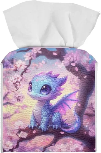 Vista 27 de 250th Anniversary Square Tissue Box Cover Pu Leather Tissue Holder Facial Paper Cover Waterproof Toilet Paper Holder for Bathroom Bedroom Modern