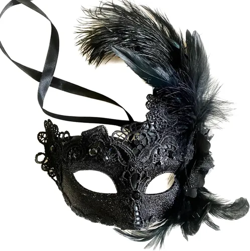 Vista 5 de MasqStudio Burlesque Mardi Gras - Máscara de encaje de brocado, para cumpleaños, graduación, boda, fiesta