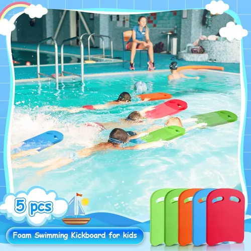 Vista 4 de Sosation 5 Pcs Swimming Kickboard Kids Swimming Training Kickboard Pool Aid Float Equipment for Kids Swim Beginner Exercise Accessories