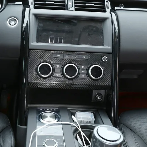 Vista 3 de YIWANG - Cubierta para panel de ventilación de coche de fibra de carbono 100% auténtica, para Land Rover Discovery 5 LR5 L462 2017-2020, accesorios