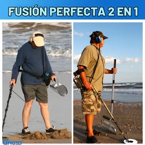 Vista 6 de Cuchara de arena para detección de metales, cuchara detector de metales de acero inoxidable con mango largo de acero, accesorios para detectores