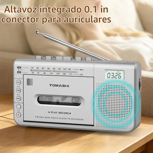 Vista 5 de TOMASHI Reproductor de cinta de casete,Grabadora de cinta,Convertidor