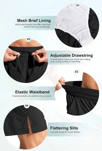 Vista 6 de G Gradual Men's Swim Trunks Quick Dry Bathing Suit Beach Board Shorts for Men with Zipper Pockets and Mesh Lining
