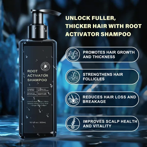 Vista 2 de Root Activator Shampoo For Men - Champú para el crecimiento del cabello para la pérdida y adelgazamiento del cabello - 10.1 fl oz/10.1 fl oz