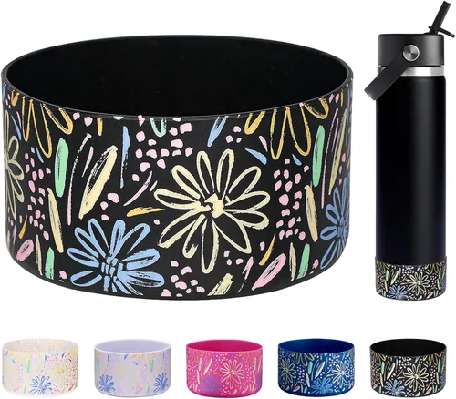 Vista 47 de WK IEASON Base protectora de silicona para botellas Hydro Flask de 12 a 24 onzas de ancho y boca estándar, funda antideslizante para accesorios de 2