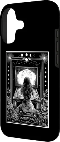 Vista 2 de The Pinball Girl Retro Arcade Game 80s Tarot Card Skeleton Case for iPhone 17