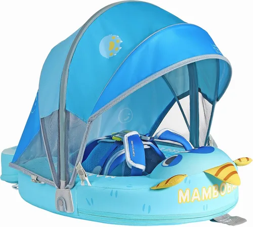 Vista 21 de Mambobaby Flotador con toldo mejorado no inflable para bebé, flotador inteligente de Mambo para natación, flotador de natación para bebé, flotador