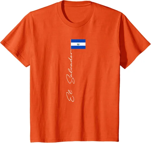 Vista 26 de Camiseta patriótica con bandera de El Salvador, Negro