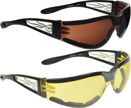 Vista 21 de Anteojos de sol con espuma, para motocicleta. Con diseño de llamas para hombres y mujeres