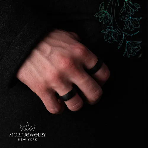 Vista 3 de Anillo de boda de tungsteno con barril de whisky, anillo de madera de tungsteno para boda, anillo minimalista de compromiso para parejas, anillo