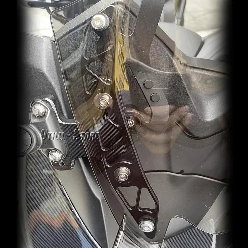 Vista 2 de Accesorios de motocicleta para Yamaha X-MAX 300 (2017-2022) Parabrisas delantero de motocicleta, accesorios de aluminio, hoja decorativa, protector