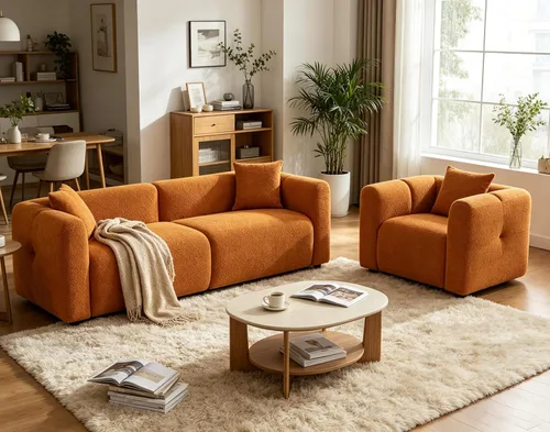 Vista 24 de VANOMi Juego de sofá modular seccional extragrande en forma de nube con sofá de 95" y sillones de 42" para sala de estar, juego de muebles tapizados