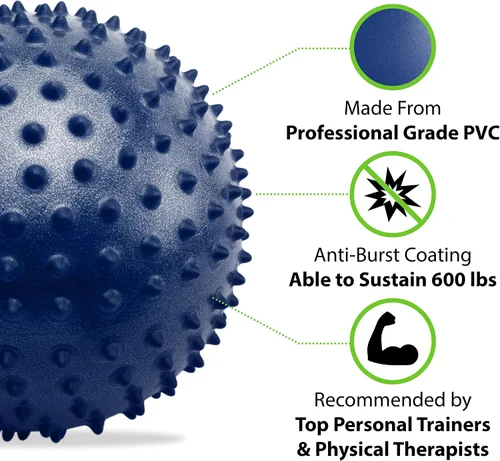 Vista 3 de URBNFit Pelota de pilates de 9 pulgadas – Pelotas pequeñas de ejercicio para yoga, barras, terapia física, estiramiento, postura, fitness central