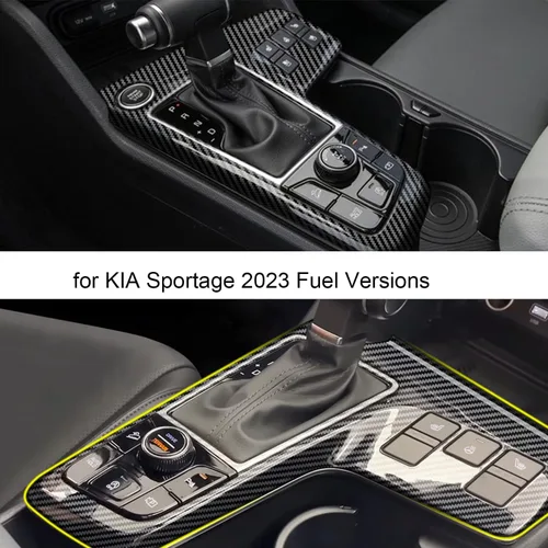 Vista 3 de Cubierta interior del marco del panel de cambio de marchas para Kia Sportage NQ5 2023 2024 2025 Consolas centrales Fundas de palanca de cambios