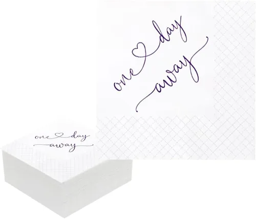 Vista 10 de Servilletas de cóctel de cena de ensayo de un día, suministros de fiesta de un día en papel servilletas desechables a granel para decoración de mesa