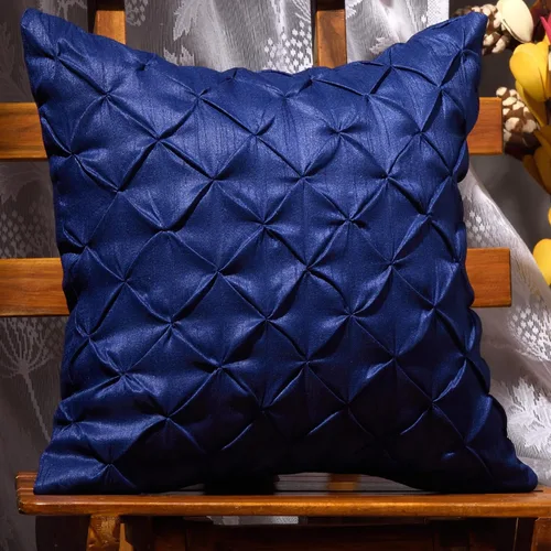 Vista 2 de Almohada decorativa azul hecha a mano para sofá, funda de almohada pintuck, fundas de almohada abstractas azules, paquete de 2 fundas de almohada