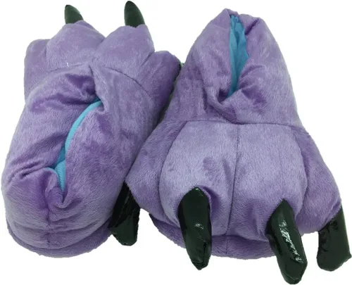 Vista 13 de MizHome Pantuflas unisex de garra de animal de tacto suave para el hogar, ideales para disfraces Negro