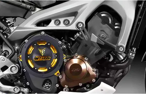 Vista 3 de Protector de aluminio del estator del protector del motor del CNC Compatible con Yamaha MT09 FZ09 (negro)