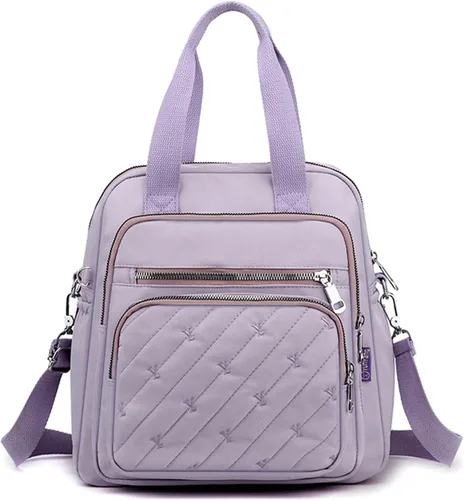 Vista 10 de PORRASSO Mochila Moda Bolso De Hombro Bolso De Las Mujeres Mochila Mochila Nylon, Negro -, Mochilas de mochila