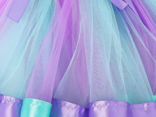 Vista 7 de Marendyee Vestido de sirena para niñas, disfraz de princesa para niñas pequeñas, disfraz de cumpleaños, disfraz de tutú de Halloween