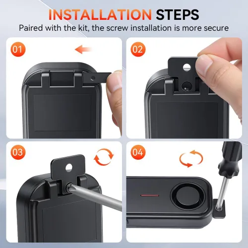 Vista 5 de Alarmas de puerta cuando se abre, alarma antirrobo de ventana de 113 dB con control remoto, sensor magnético de puerta de seguridad, seguridad
