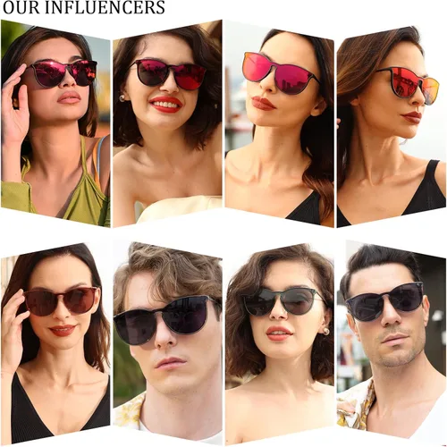 Vista 6 de Dollger Sunglasses Womens Men Classic Retro Round Trendy Sunglasses for Women UV Protection