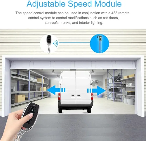 Vista 4 de Módulo de velocidad inalámbrico regulable y ajustable de 3.6 V, 6 V, 12 V, 24 V, CC, controlador de velocidad del motor de 5 A, interruptor de luz