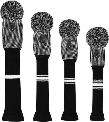 Vista 2 de Scott Edward Knit Wood Golf Club Head Covers 4 Pieces Knitted Item Fit Over Well Driver Wood(460cc) Fairway Wood and Hybrid(UT)