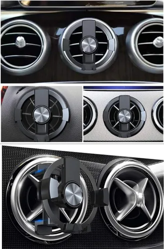 Vista 6 de ICAILIN Soporte de teléfono redondo para automóvil con ventilación de aire para Mercedes Benz A/B/E/S-Class GLA/GLB/GLC, Mini Cooper Countryman